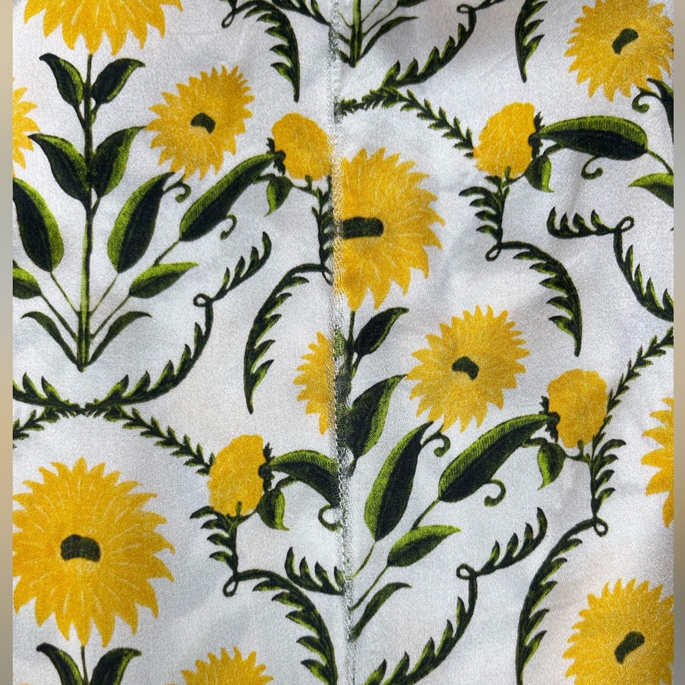 Agua by Agua Bendita Mango Mimosa Midi Dress S Silk White Yellow Floral Rare - Picture 16 of 16